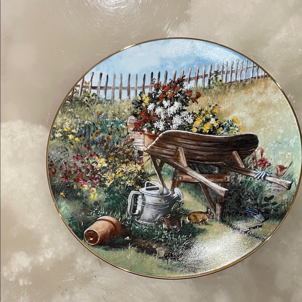 1991 W.J. George  “Harvest In The Meadow” Collector’s Plate  Grandma’s Garden